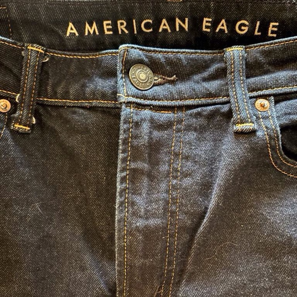 American Eagle Outfitters Slim Dark Blue Airflex+ Jeans with Classic Style